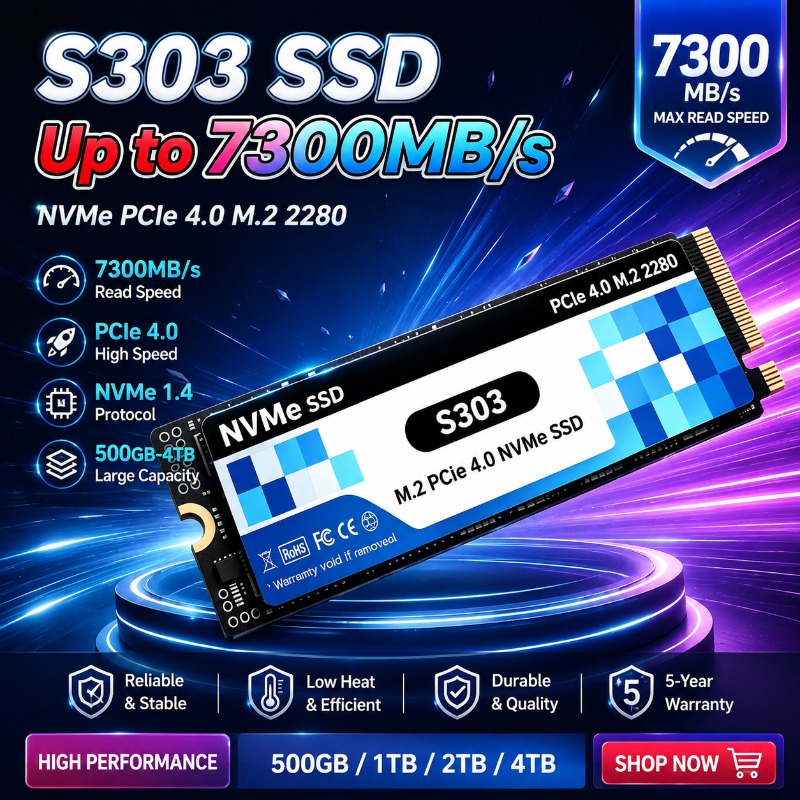 M.2 Nvme 4Tb Pcie 4.0 Ssd - S303 M.2 NVMe – wewnętrzny dysk